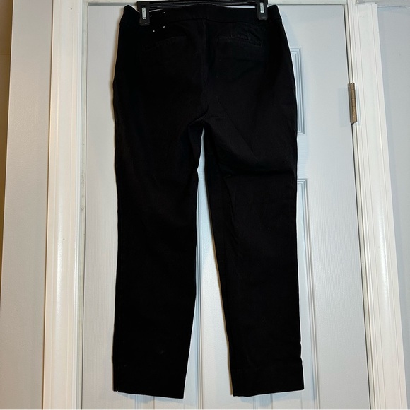 Talbots Chatham Ankle Pants Size 8P Black Hip / Side Zip Stretch Classic 31x33 - Picture 2 of 11